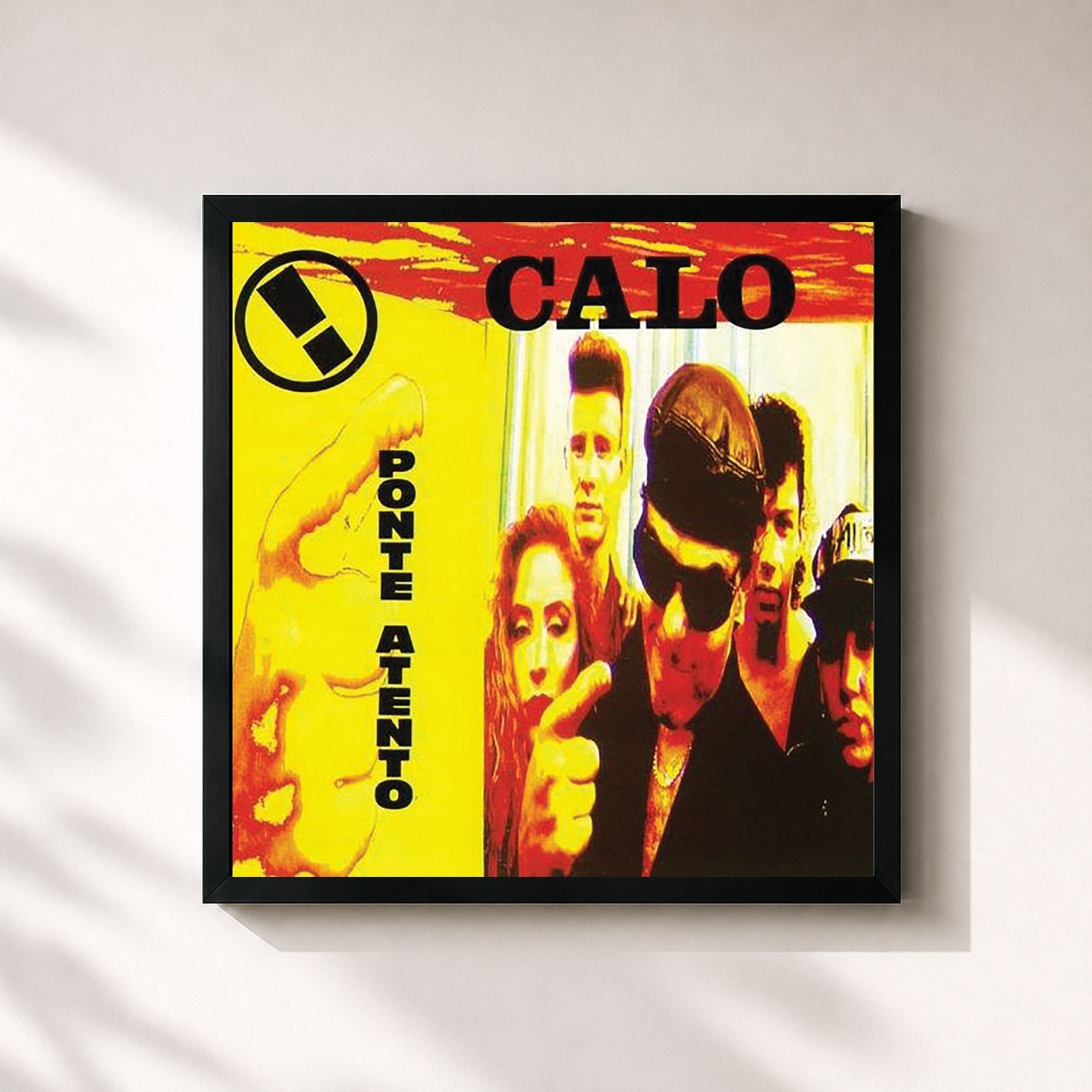 #noir Tableau carré de l'album Ponte Atento de Calo, cadre noir 32x32 cm