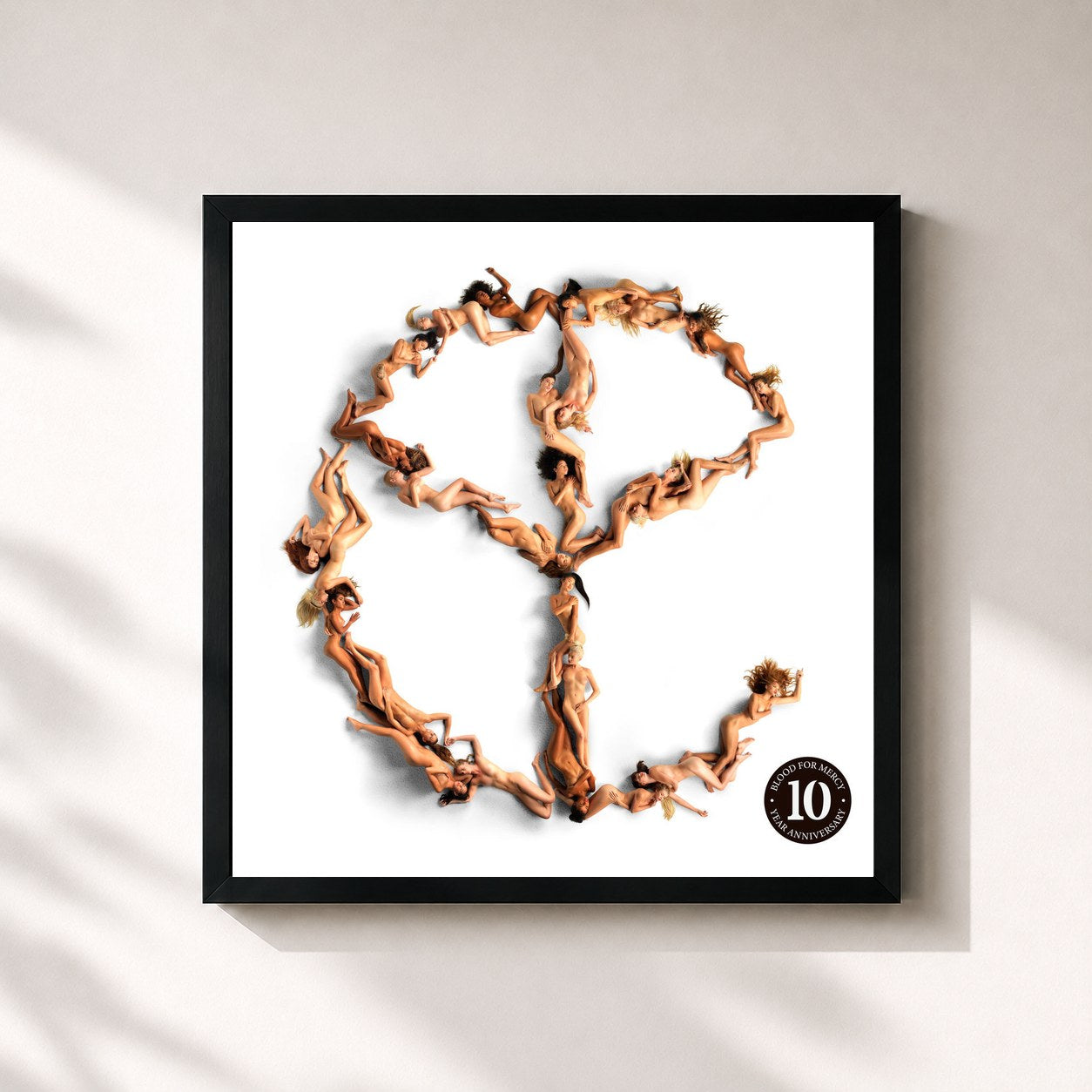 #noir Tableau carré de l'album Blood For Mercy (10th Anniversary 2025 Remaster) de Yellow Claw, cadre noir 32x32 cm