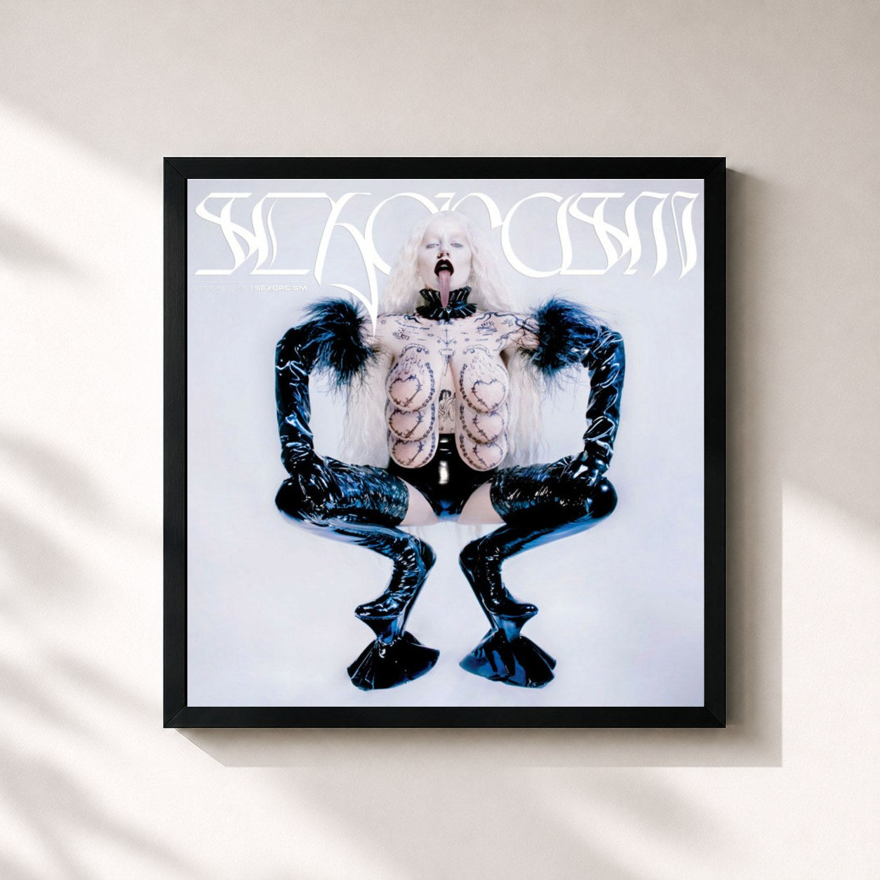 #noir Tableau carré de l'album SEXORCISM de Brooke Candy, cadre noir 32x32 cm