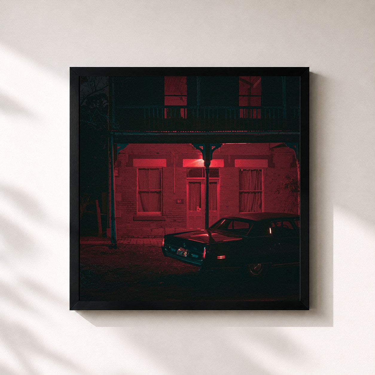#noir Tableau carré de l'album At the Roadhouse de The Paper Kites, cadre noir 32x32 cm