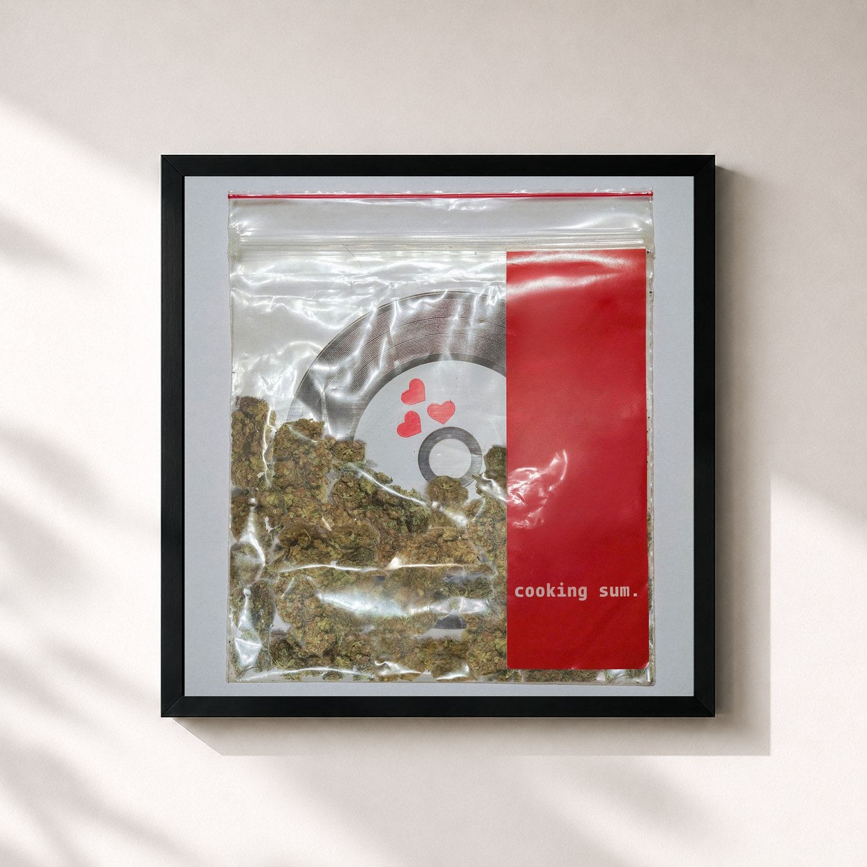 #noir Tableau carré de l'album Cooking Sum de Lance Butters, cadre noir 32x32 cm