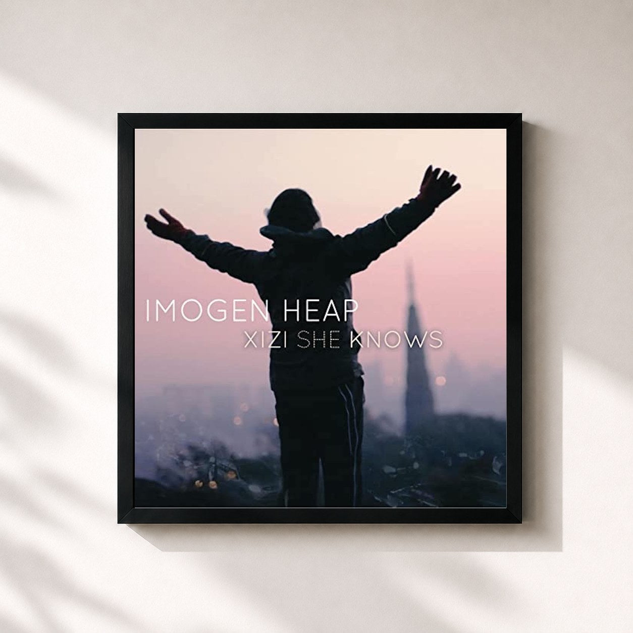 #noir Tableau carré de l'album Xizi She Knows de Imogen Heap, cadre noir 32x32 cm