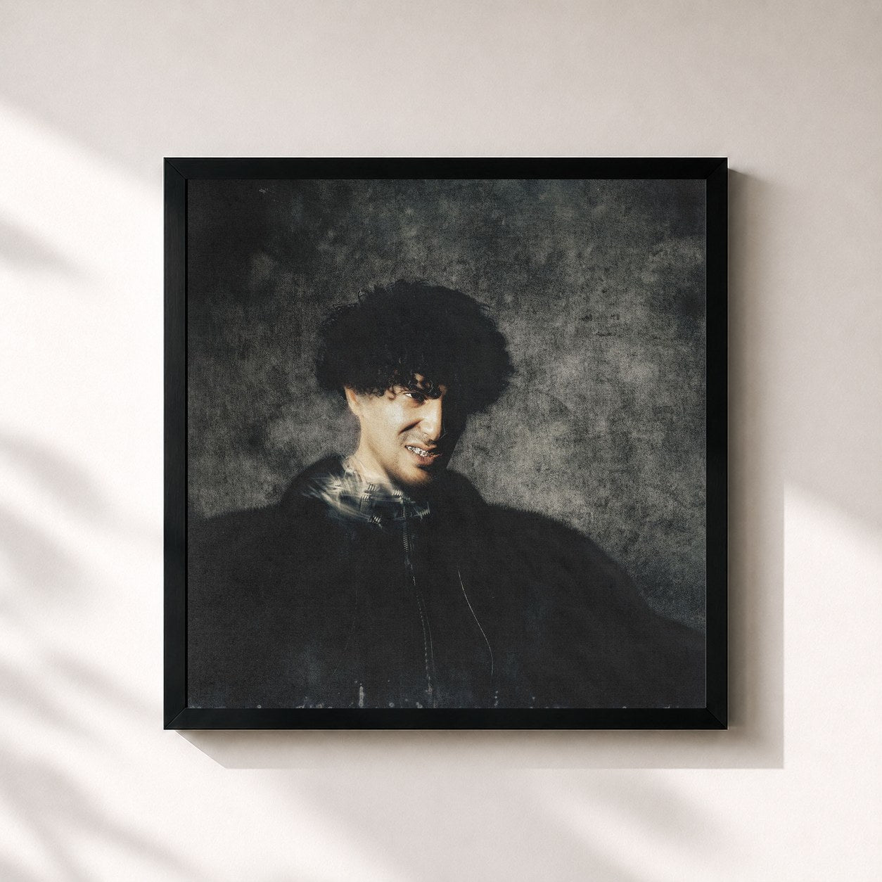 #noir Tableau carré de l'album ECHO de Sicario, cadre noir 32x32 cm