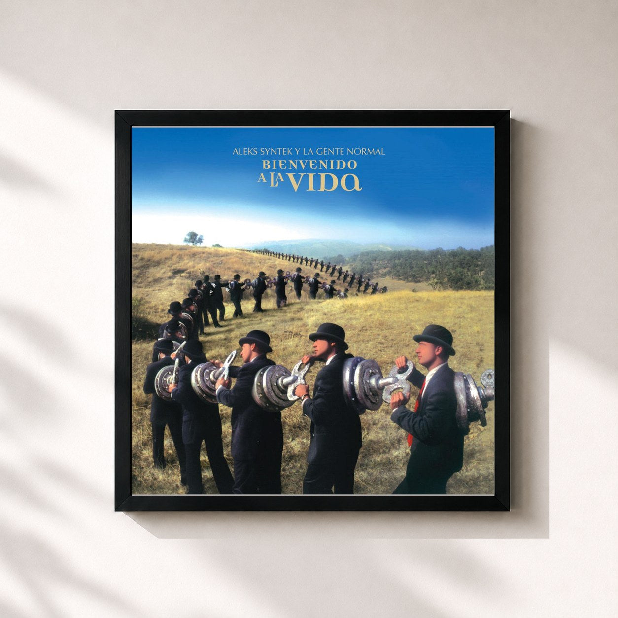 #noir Tableau carré de l'album Bienvenido A La Vida de Aleks Syntek, cadre noir 32x32 cm