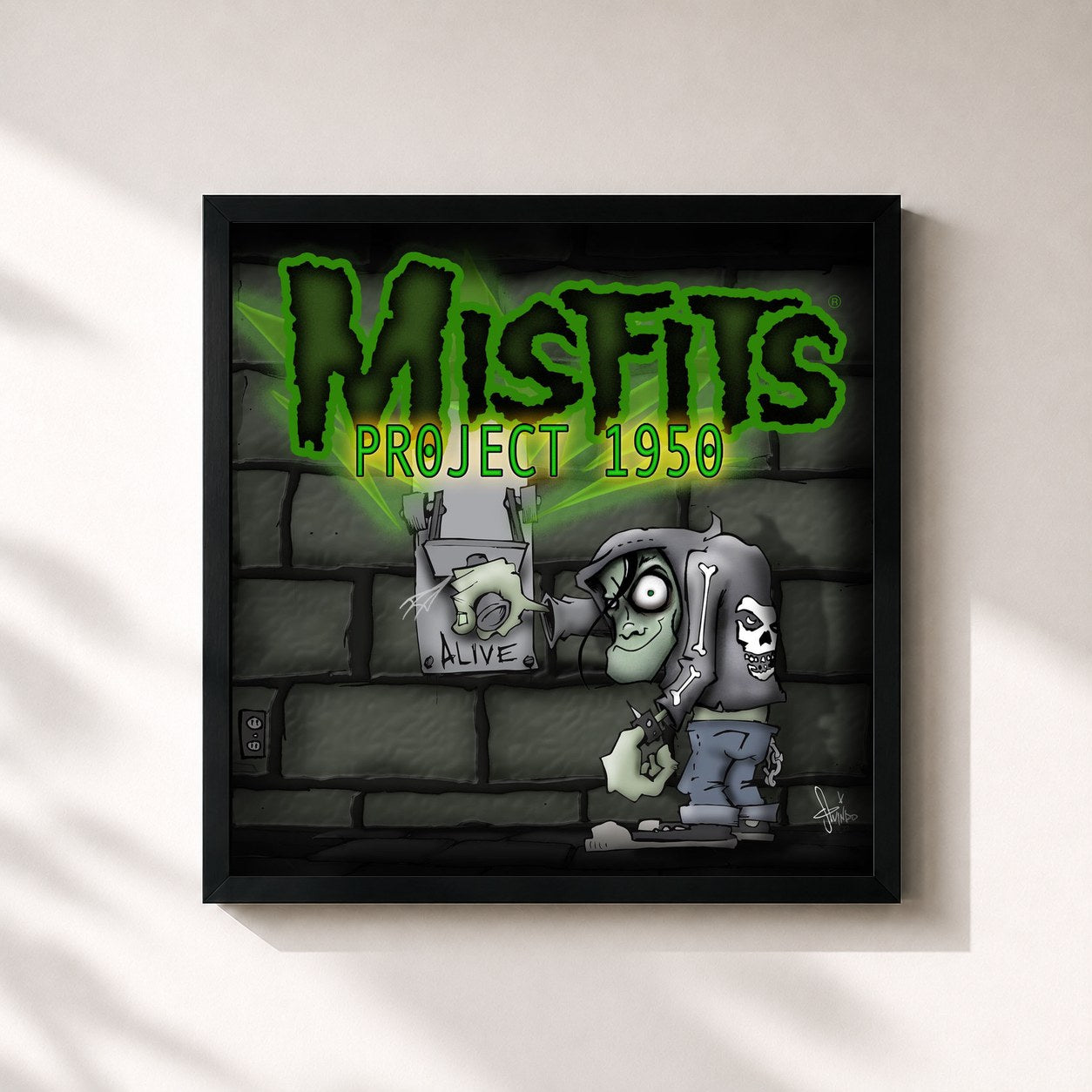 #noir Tableau carré de l'album Project 1950 (Expanded Edition) de Misfits, cadre noir 32x32 cm