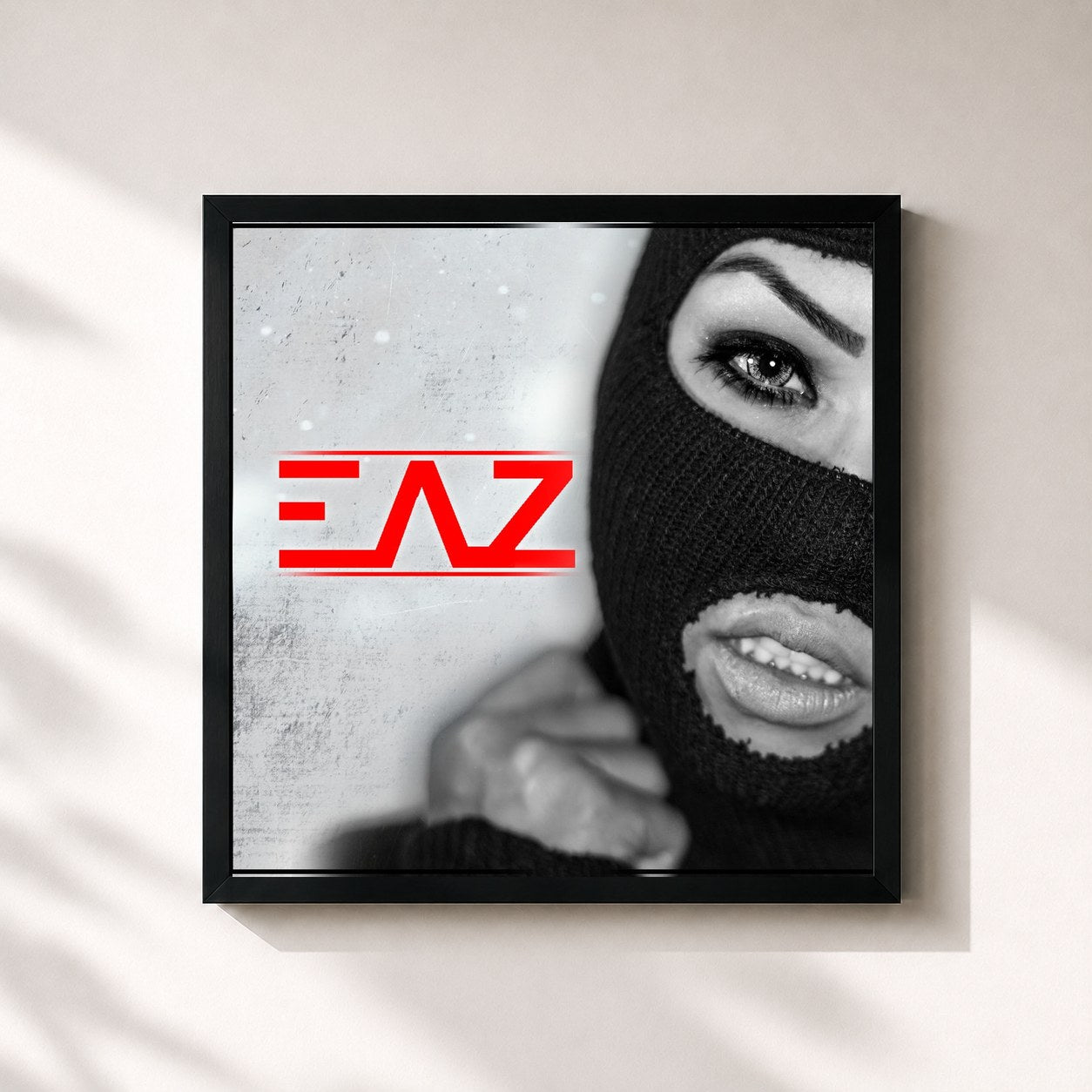 #noir Tableau carré de l'album Eaz EP de EAZ, cadre noir 32x32 cm