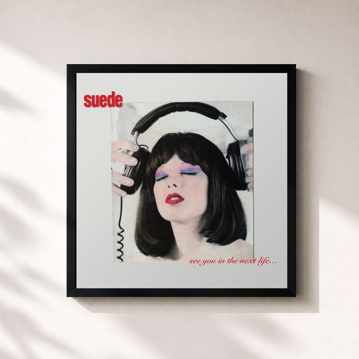 #noir Tableau carré de l'album See You in the Next Life de Suede, cadre noir 32x32 cm
