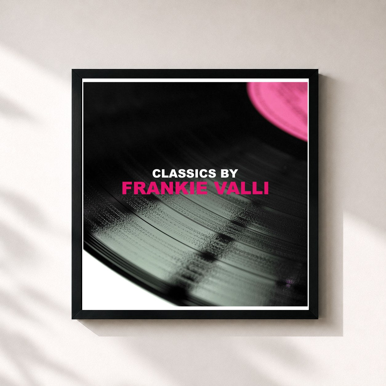 #noir Tableau carré de l'album Classics by Frankie Valli de Frankie Valli, cadre noir 32x32 cm