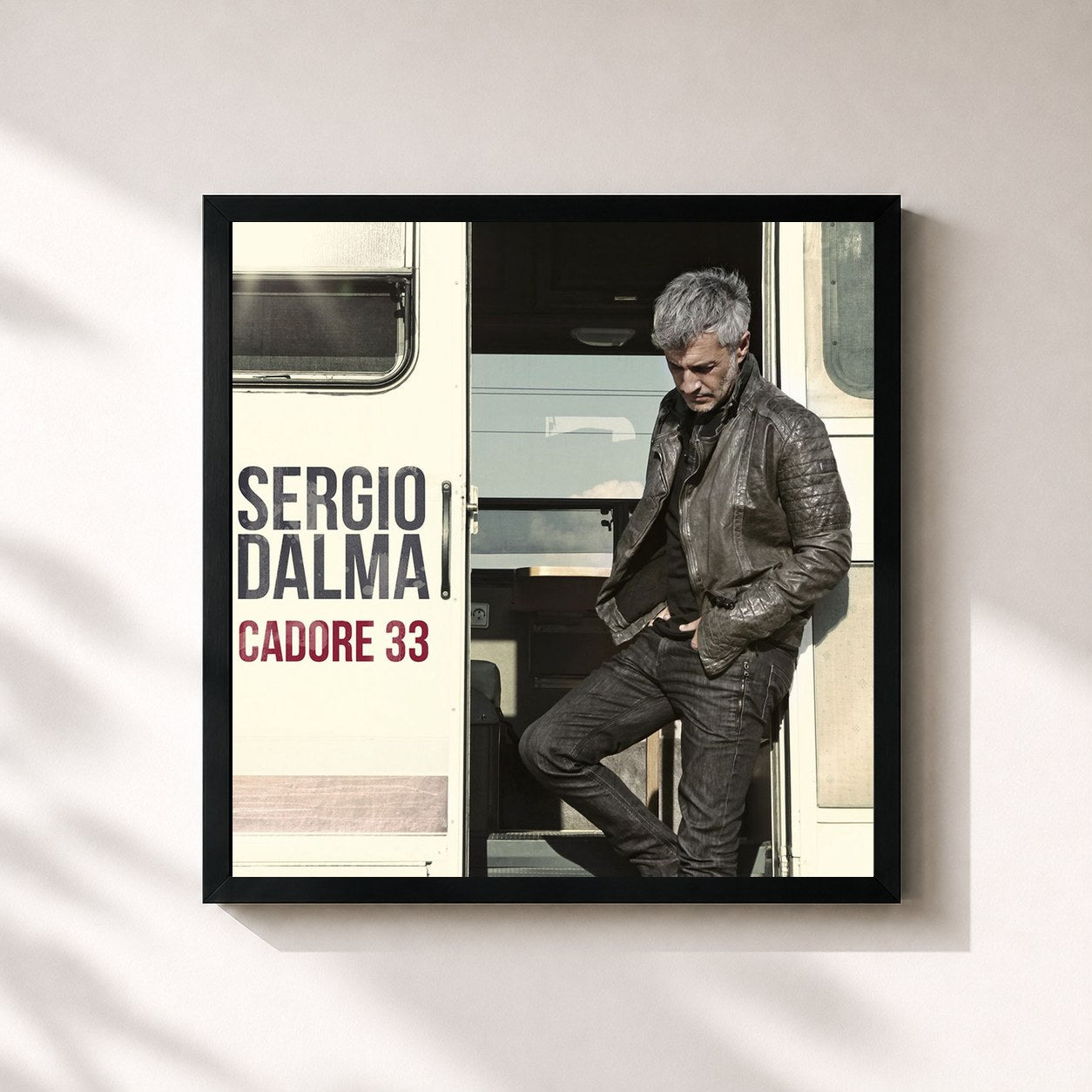 #noir Tableau carré de l'album Cadore 33 de Sergio Dalma, cadre noir 32x32 cm