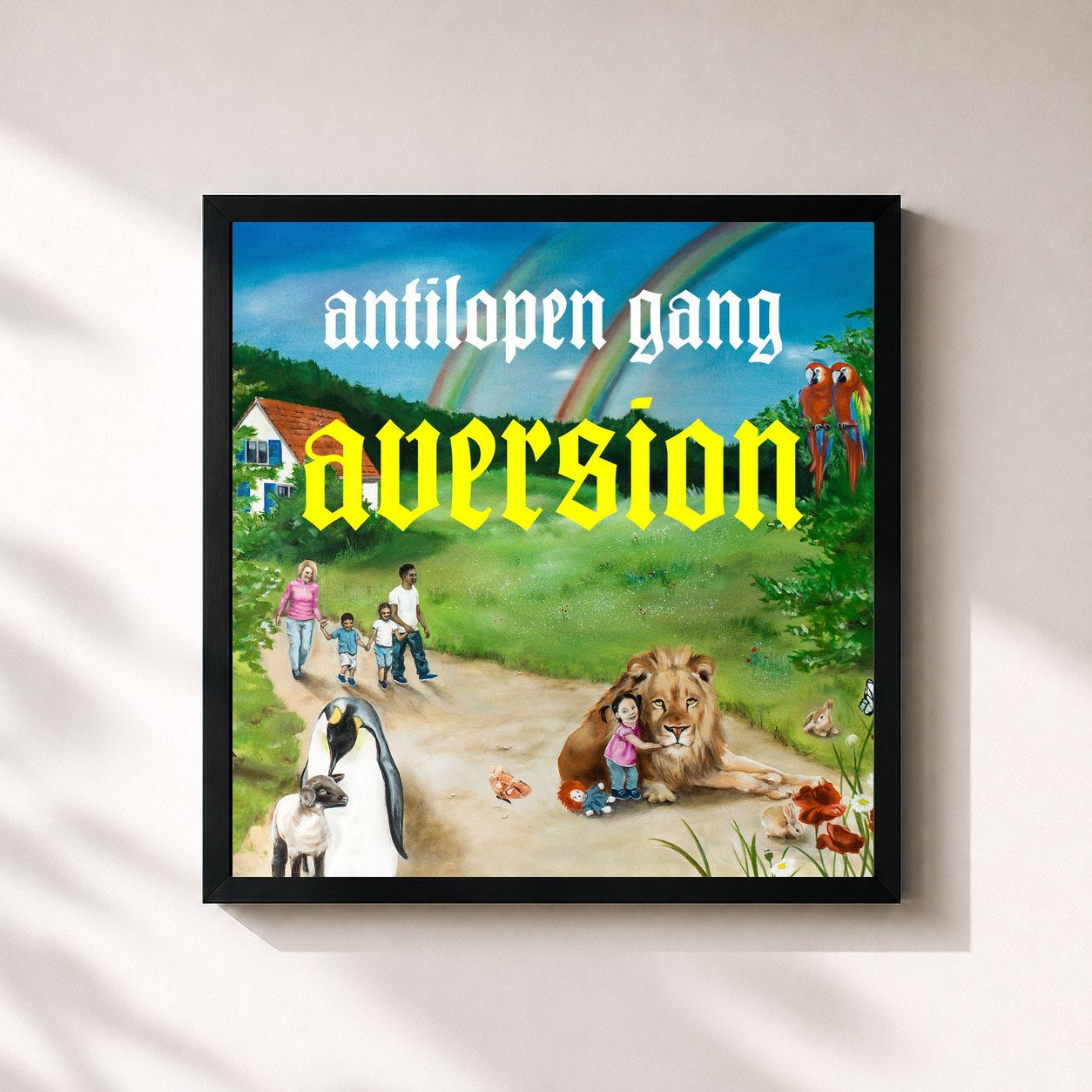#noir Tableau carré de l'album Aversion de ANTILOPEN GANG, cadre noir 32x32 cm