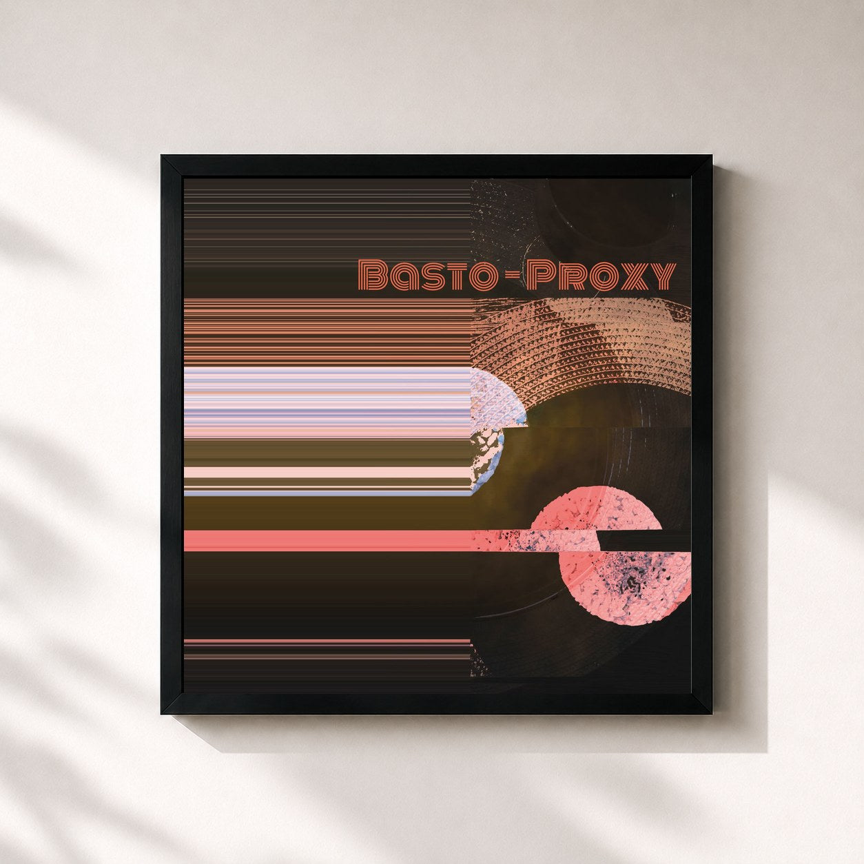 #noir Tableau carré de l'album Proxy de Basto, cadre noir 32x32 cm