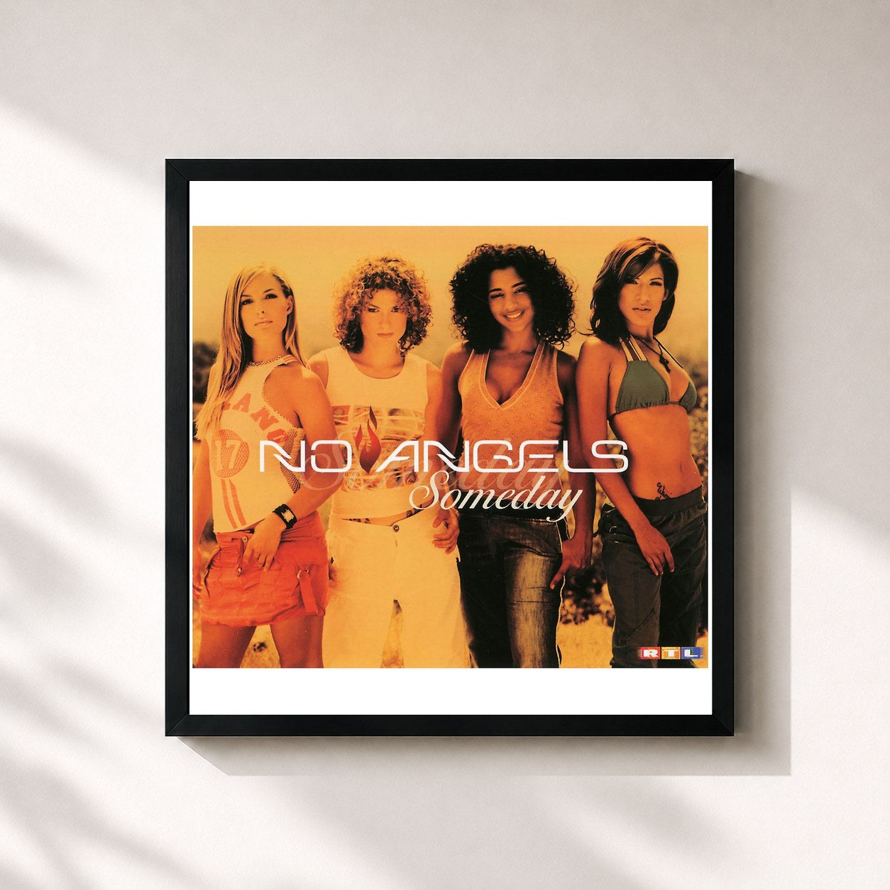 #noir Tableau carré de l'album Someday de No Angels, cadre noir 32x32 cm