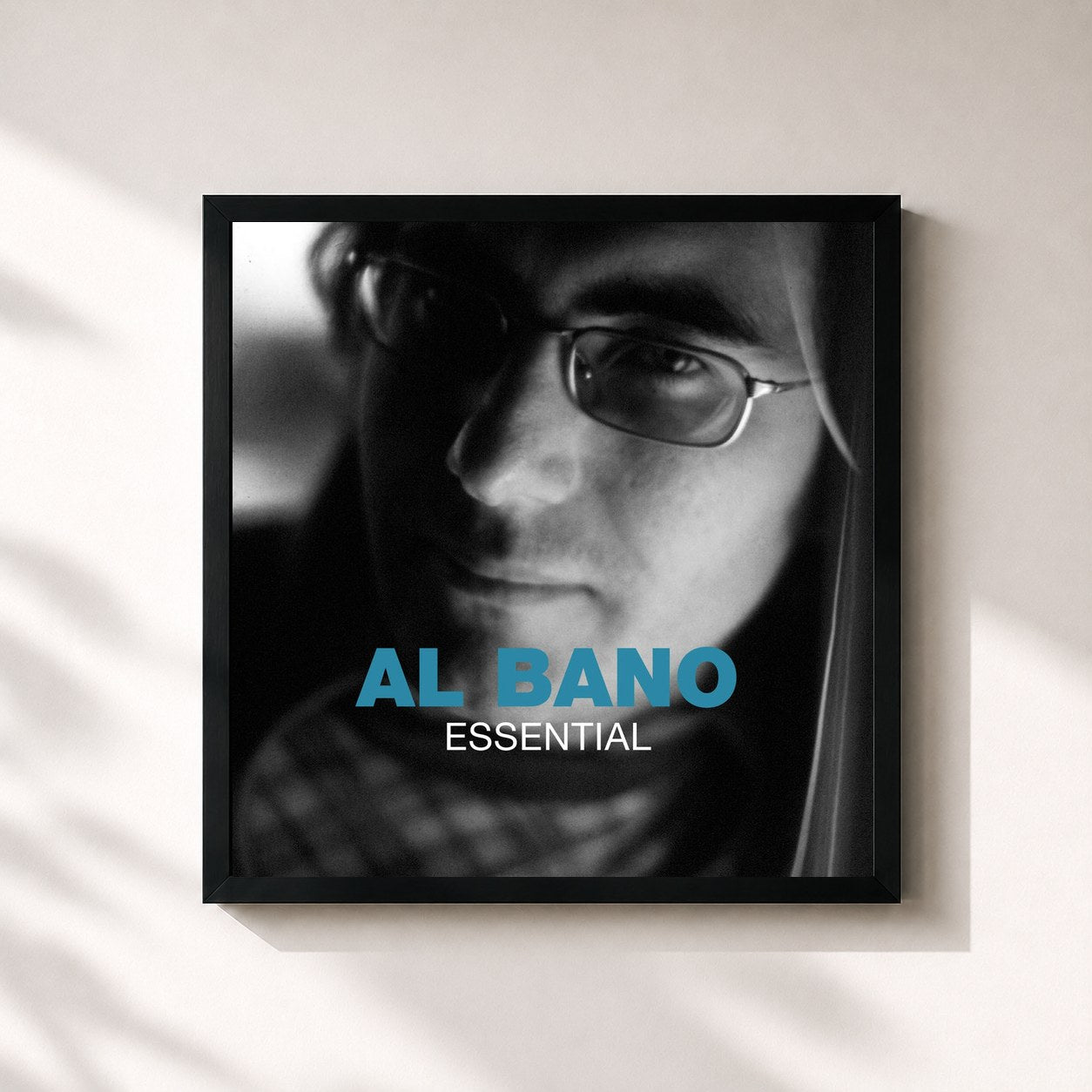 #noir Tableau carré de l'album Essential de Al Bano, cadre noir 32x32 cm