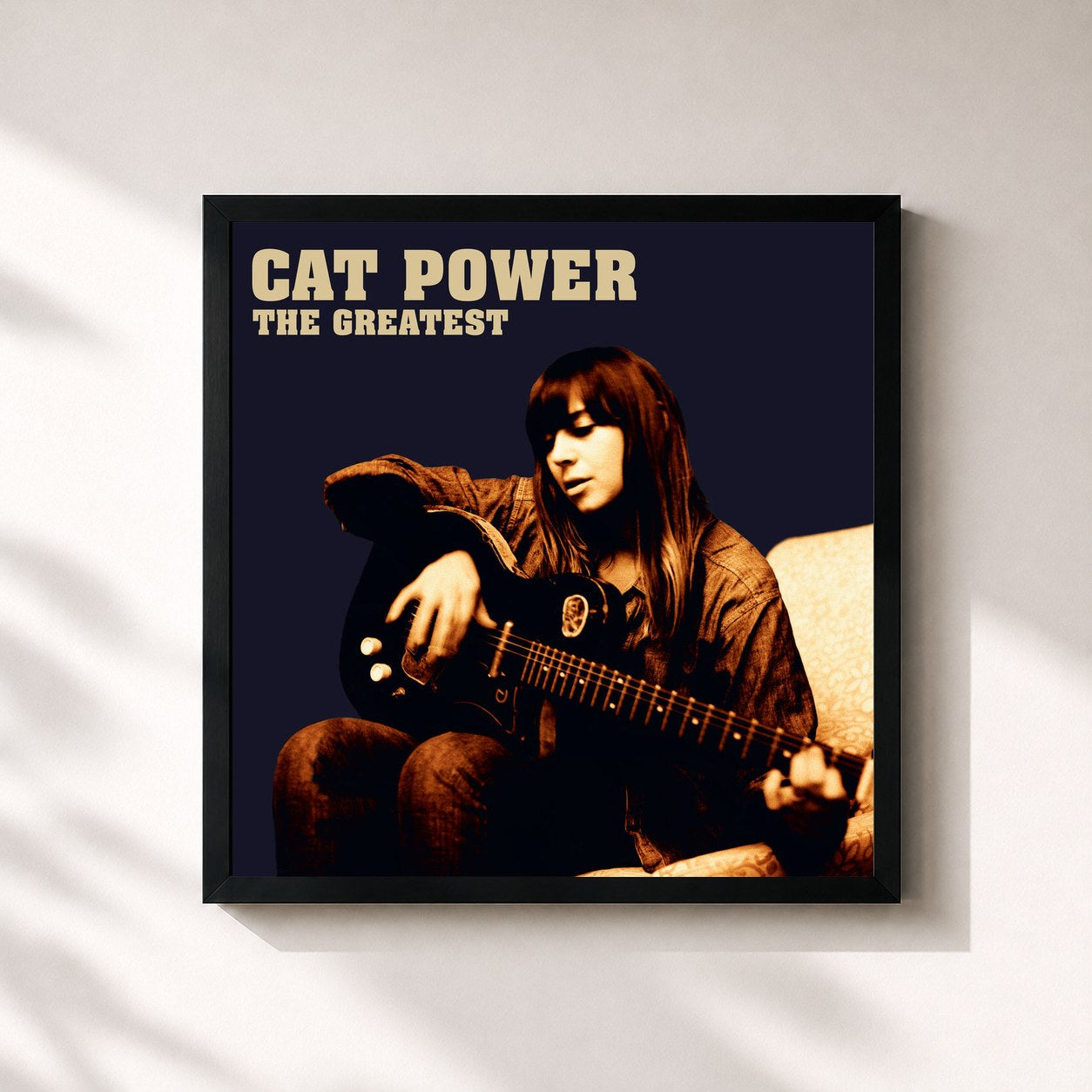 #noir Tableau carré de l'album The Greatest: Slipcase Edition de Cat Power, cadre noir 32x32 cm