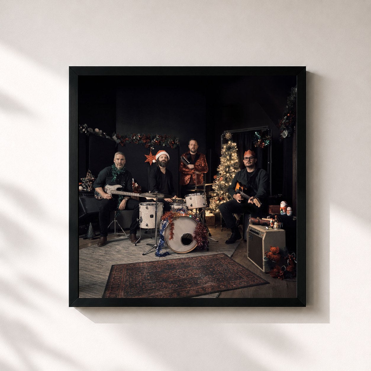 #noir Tableau carré de l'album Christmas de The Futureheads, cadre noir 32x32 cm