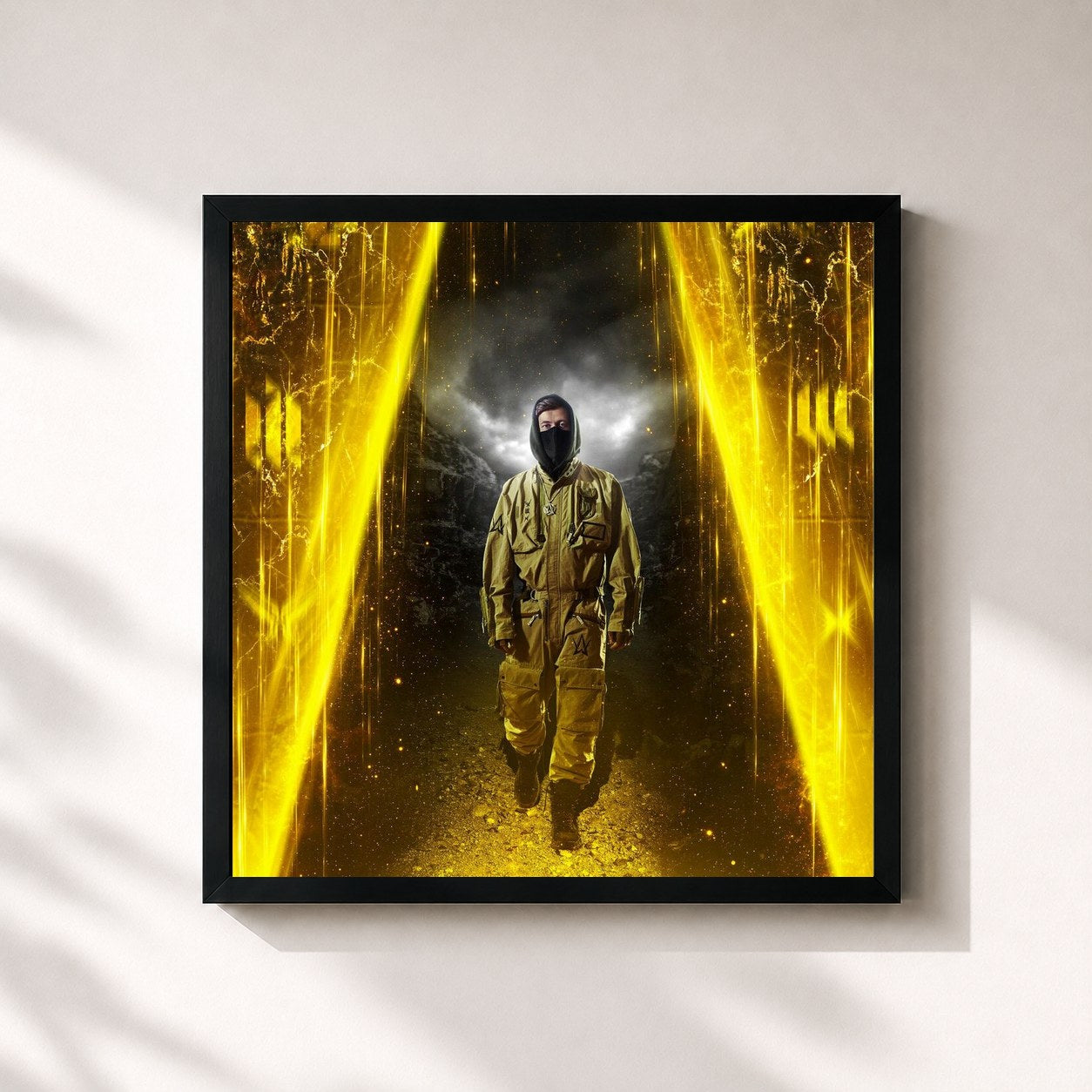 #noir Tableau carré de l'album Walkerverse Pt. II de Alan Walker, cadre noir 32x32 cm