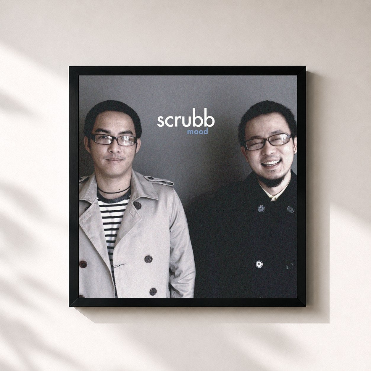 #noir Tableau carré de l'album Mood de Scrubb, cadre noir 32x32 cm