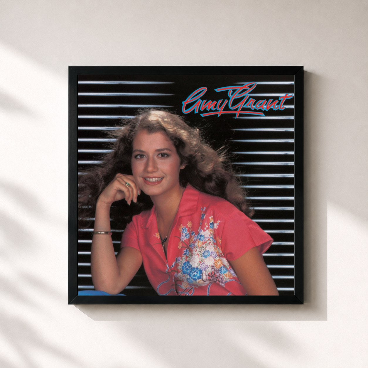 #noir Tableau carré de l'album Amy Grant de Amy Grant, cadre noir 32x32 cm