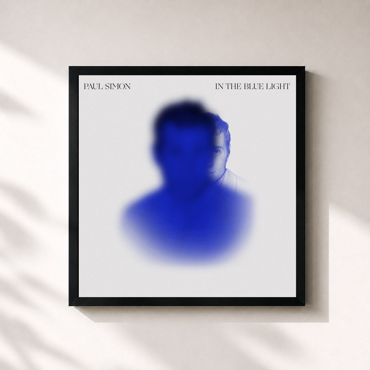 #noir Tableau carré de l'album In the Blue Light de Paul Simon, cadre noir 32x32 cm