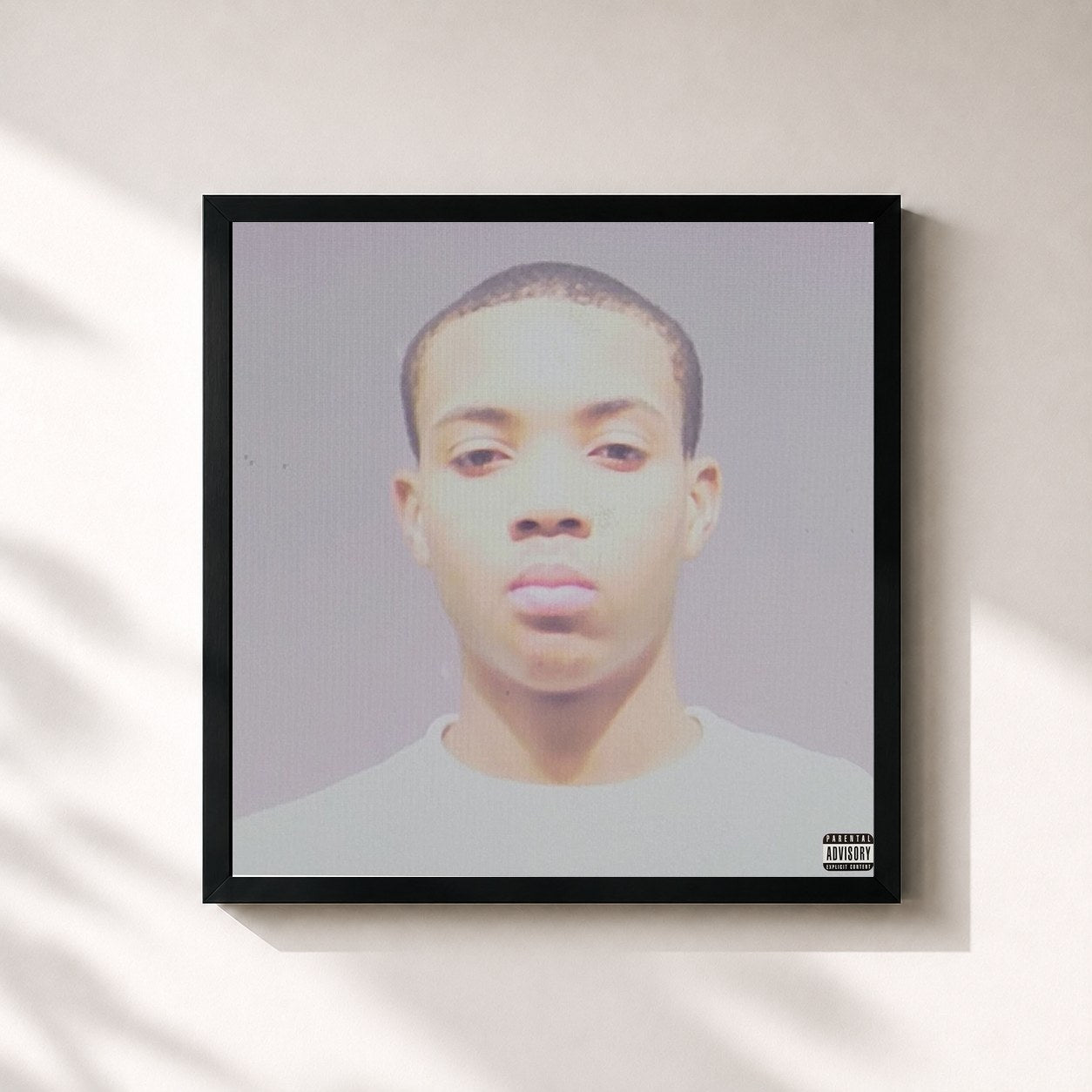 #noir Tableau carré de l'album Lil Herb de G Herbo, cadre noir 32x32 cm