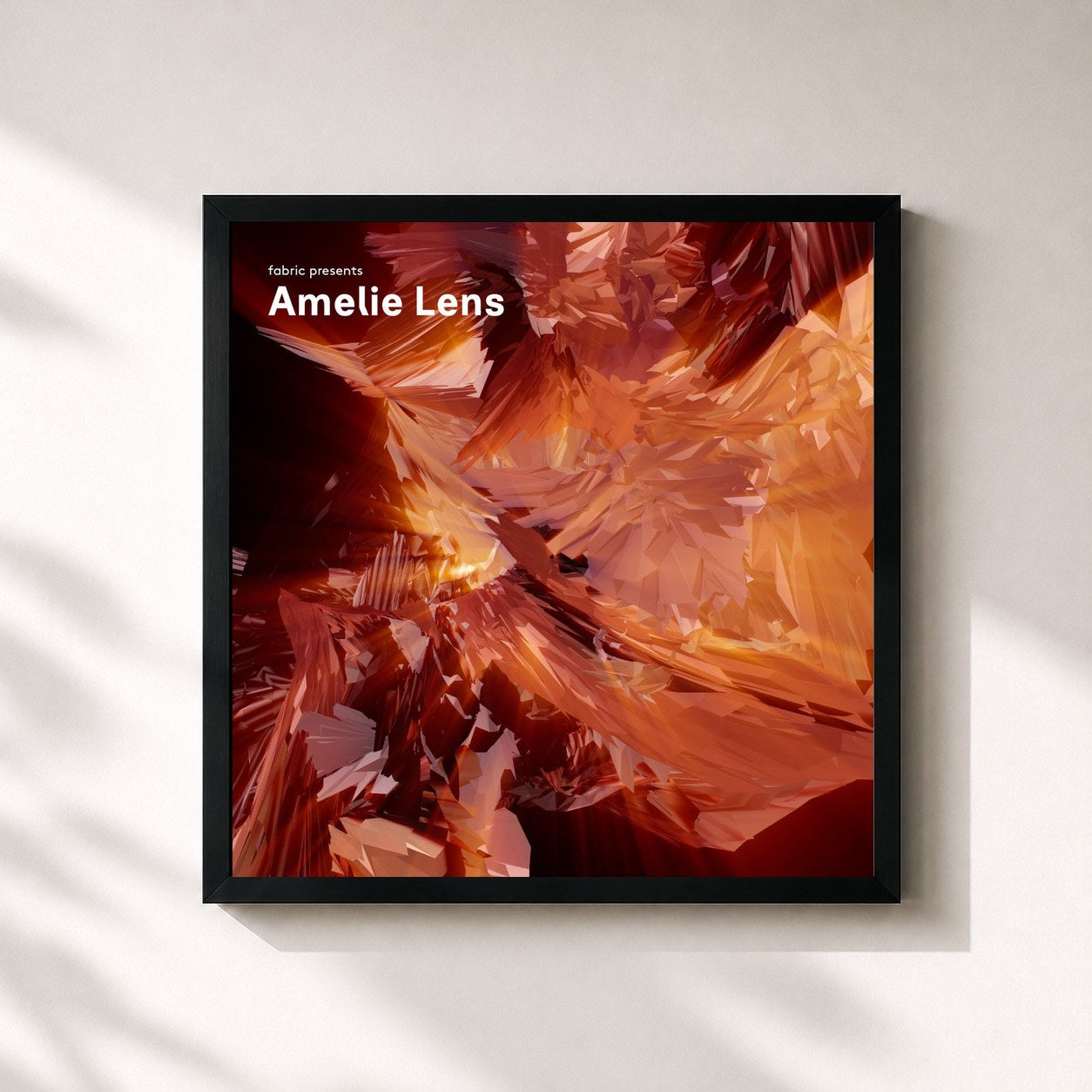 #noir Tableau carré de l'album fabric presents Amelie Lens de Amelie Lens, cadre noir 32x32 cm