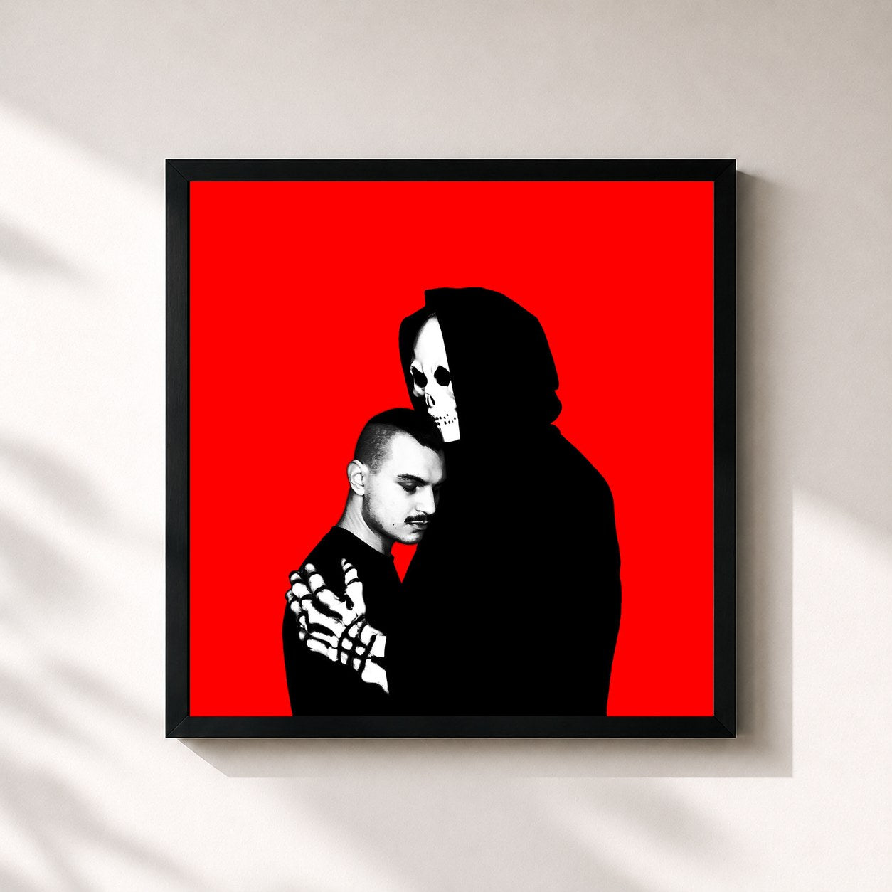#noir Tableau carré de l'album Ephemeral de Mr.Kitty, cadre noir 32x32 cm