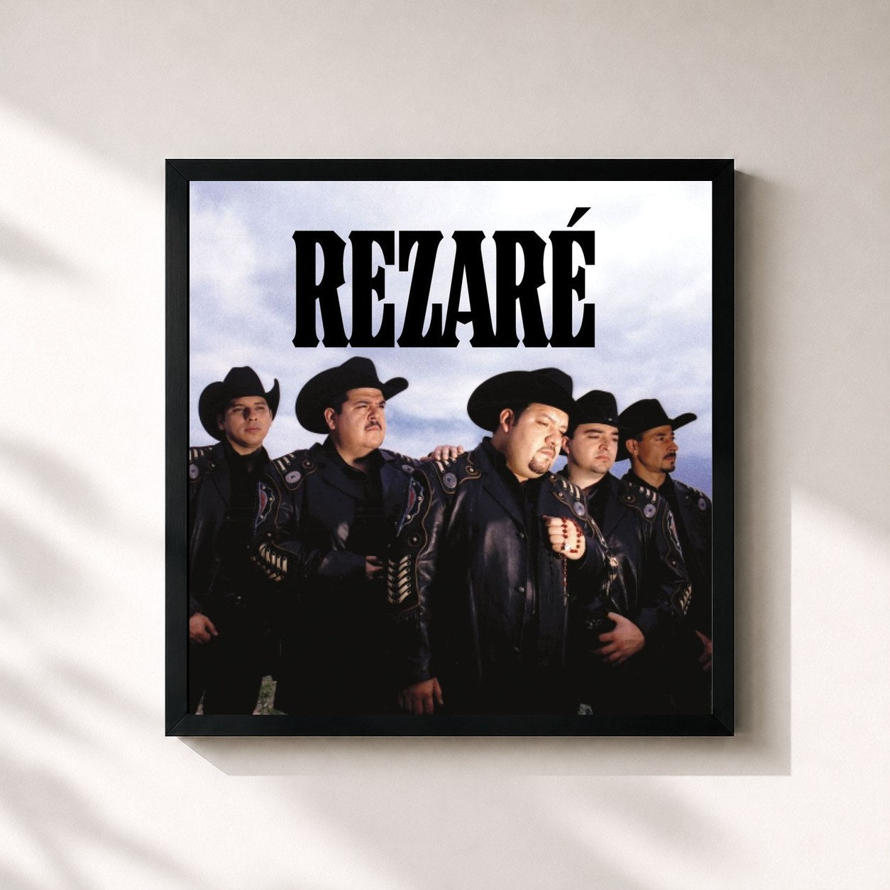 #noir Tableau carré de l'album Rezare de Pesado, cadre noir 32x32 cm