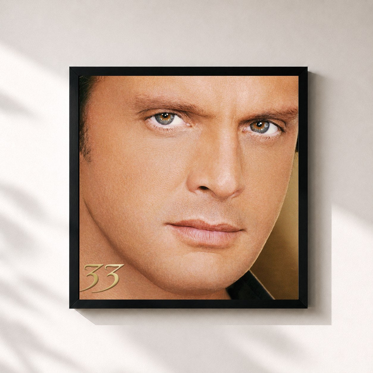 #noir Tableau carré de l'album 33 de Luis Miguel, cadre noir 32x32 cm