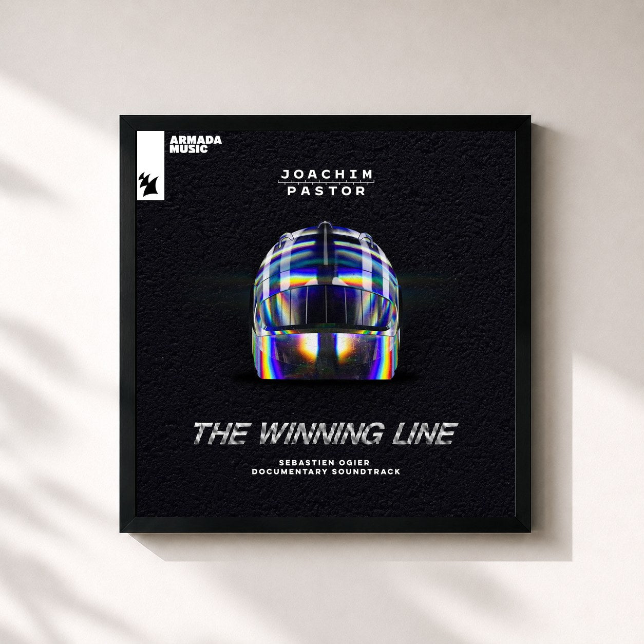 #noir Tableau carré de l'album The Winning Line de Joachim Pastor, cadre noir 32x32 cm