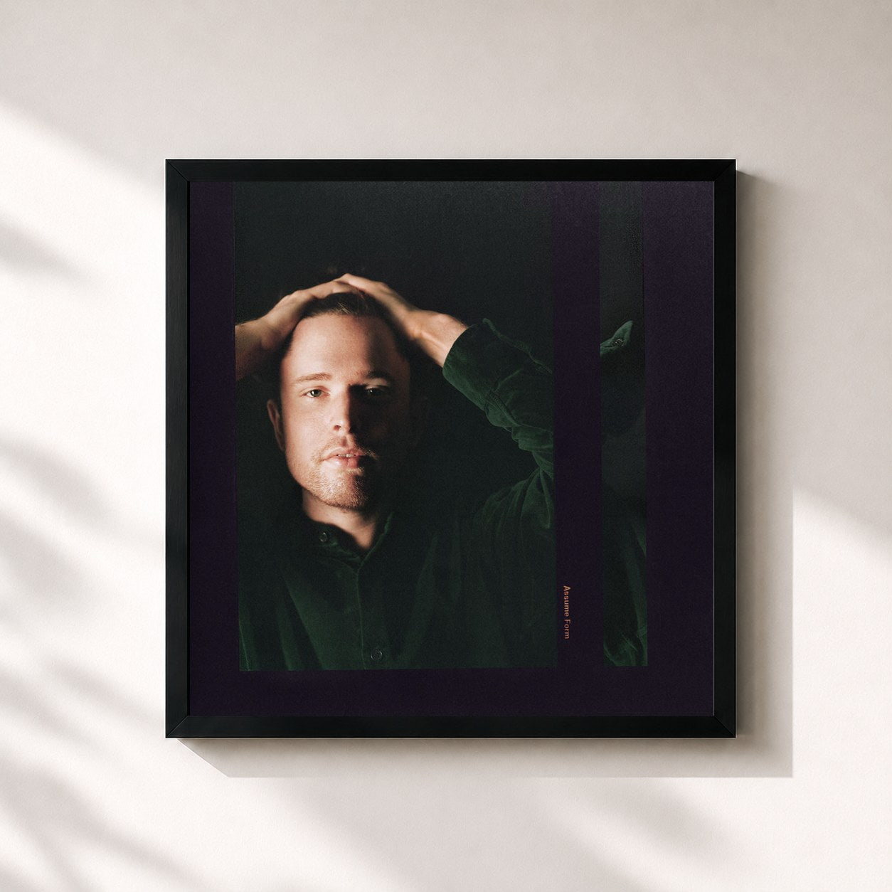 #noir Tableau carré de l'album Assume Form de James Blake, cadre noir 32x32 cm