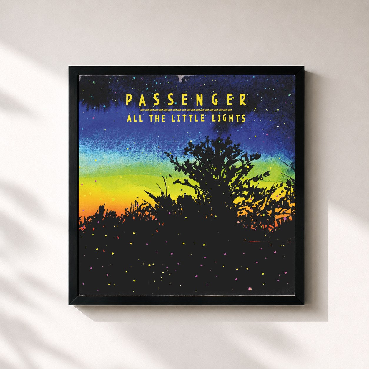 #noir Tableau carré de l'album All the Little Lights (Deluxe Version) de Passenger, cadre noir 32x32 cm
