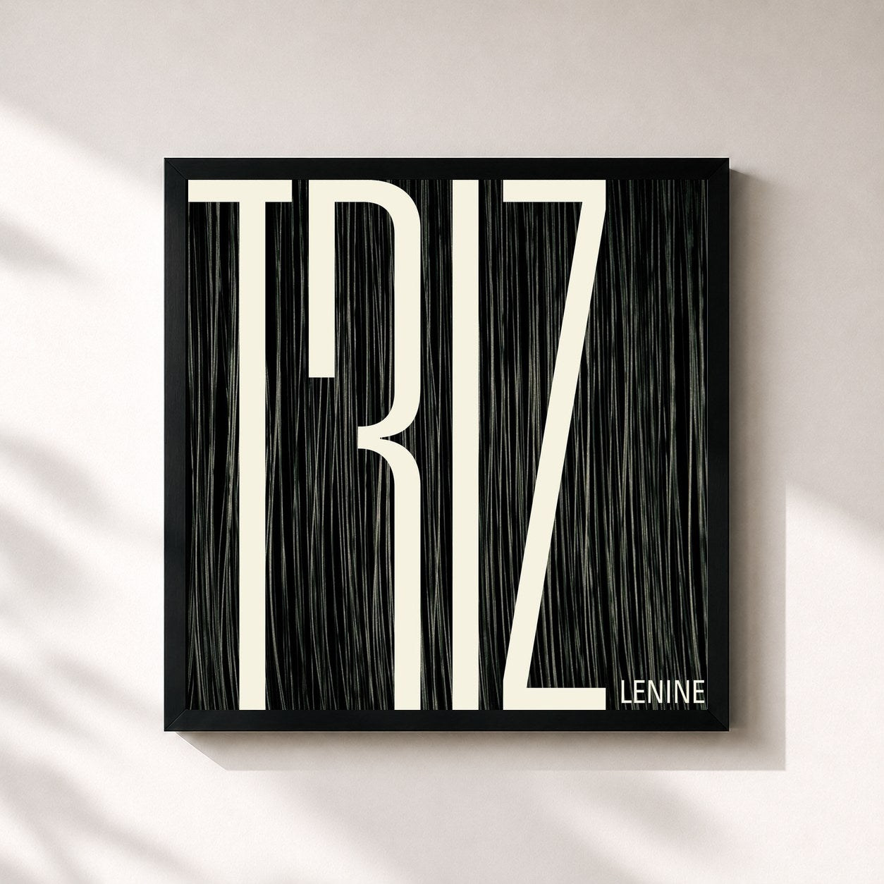 #noir Tableau carré de l'album Triz (Trilha Sonora Original do Espetáculo do Grupo Corpo) de Lenine, cadre noir 32x32 cm