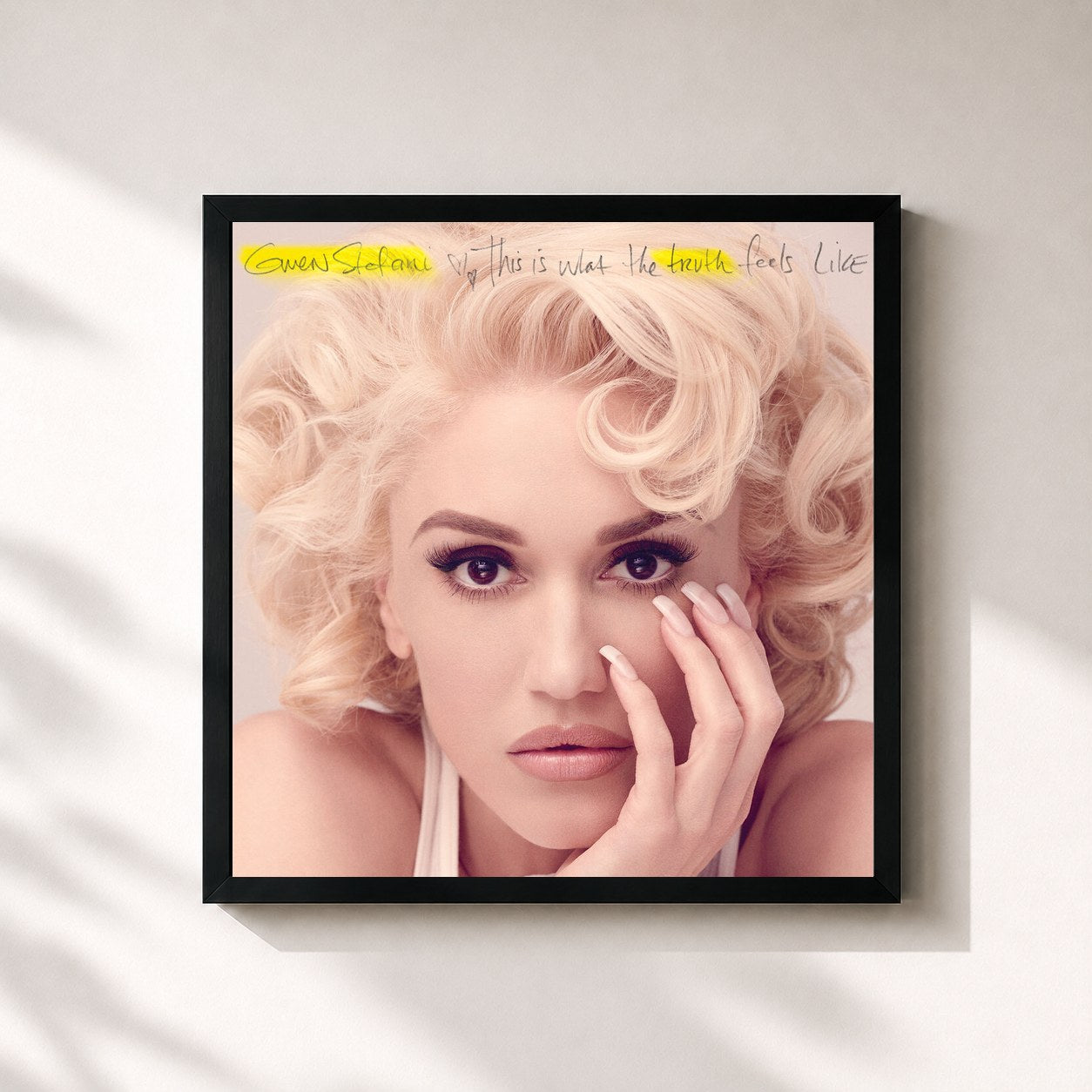 #noir Tableau carré de l'album This Is What The Truth Feels Like (Deluxe) de Gwen Stefani, cadre noir 32x32 cm
