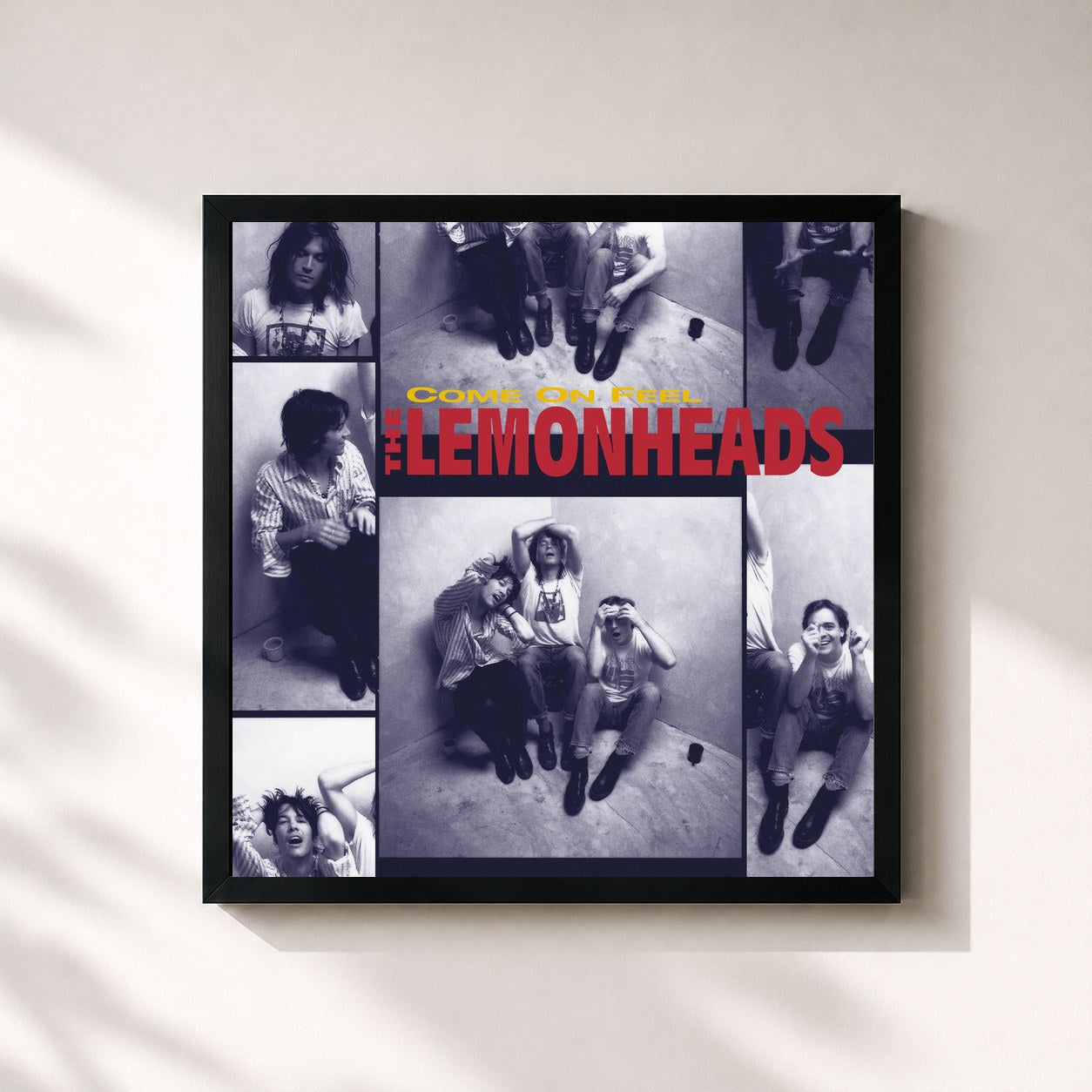 #noir Tableau carré de l'album Come On Feel (30th Anniversary Edition) de The Lemonheads, cadre noir 32x32 cm