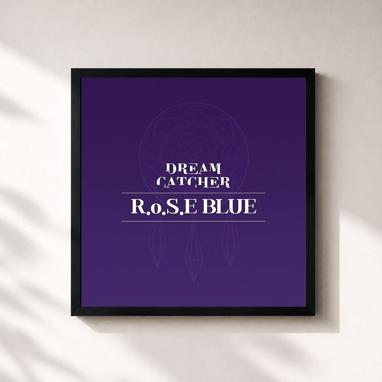 #noir Tableau carré de l'album R.o.S.E BLUE de DREAMCATCHER, cadre noir 32x32 cm
