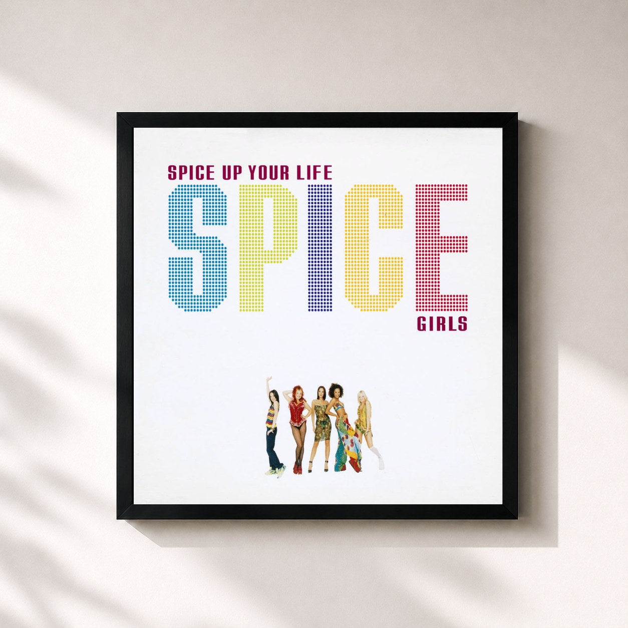 #noir Tableau carré de l'album Spice Up Your Life de Spice Girls, cadre noir 32x32 cm