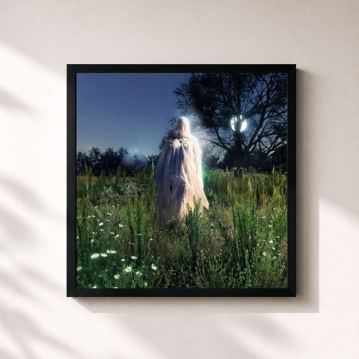 #noir Tableau carré de l'album The Hardest Part de Noah Cyrus, cadre noir 32x32 cm