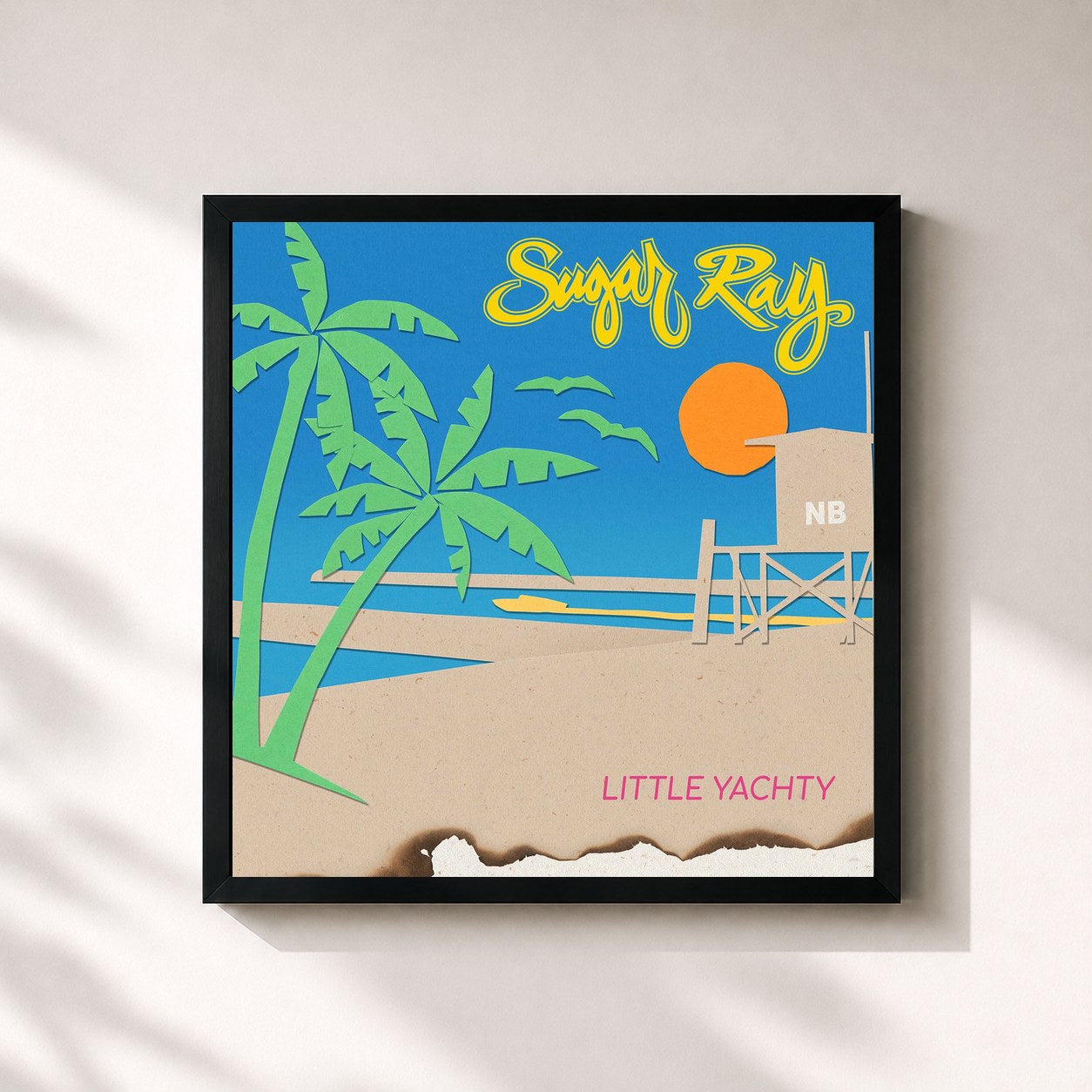 #noir Tableau carré de l'album Little Yachty de Sugar Ray, cadre noir 32x32 cm