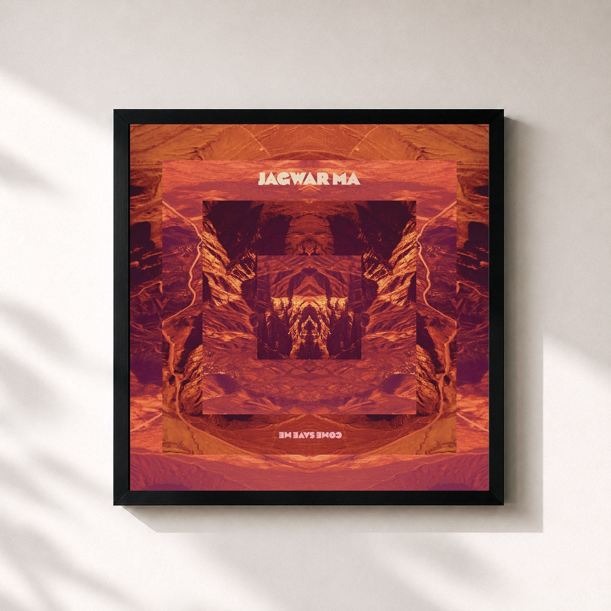 #noir Tableau carré de l'album Come Save Me (Remixes) de Jagwar Ma, cadre noir 32x32 cm