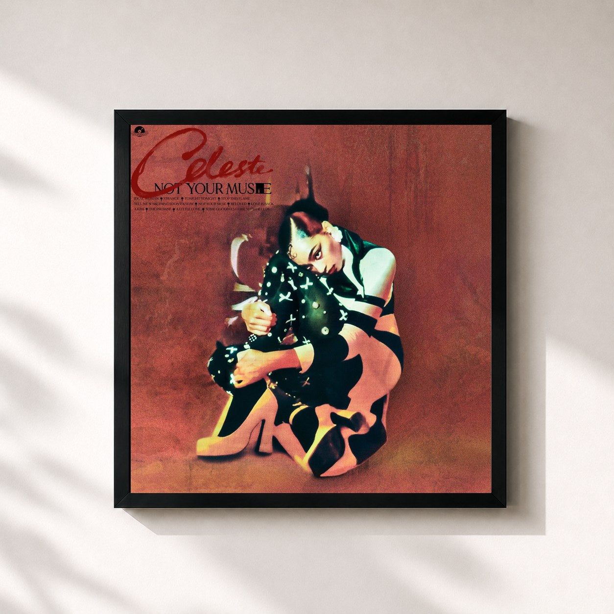 #noir Tableau carré de l'album Not Your Muse (Deluxe) de Céleste, cadre noir 32x32 cm