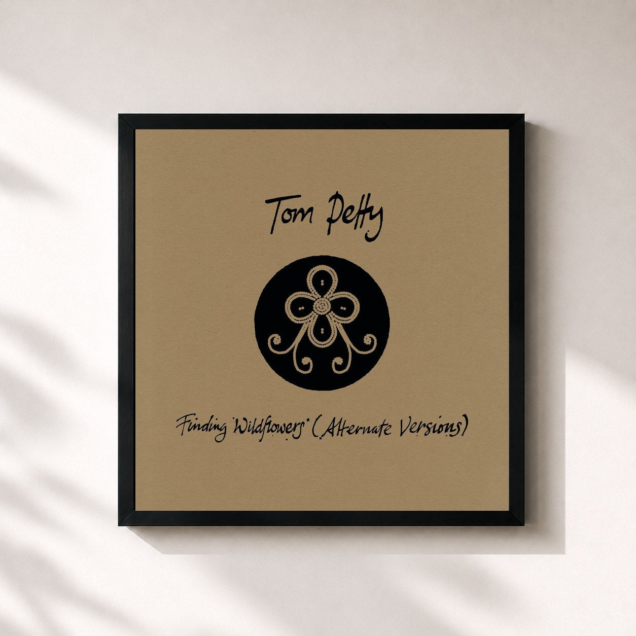 #noir Tableau carré de l'album Finding Wildflowers (Alternate Versions) de Tom Petty, cadre noir 32x32 cm