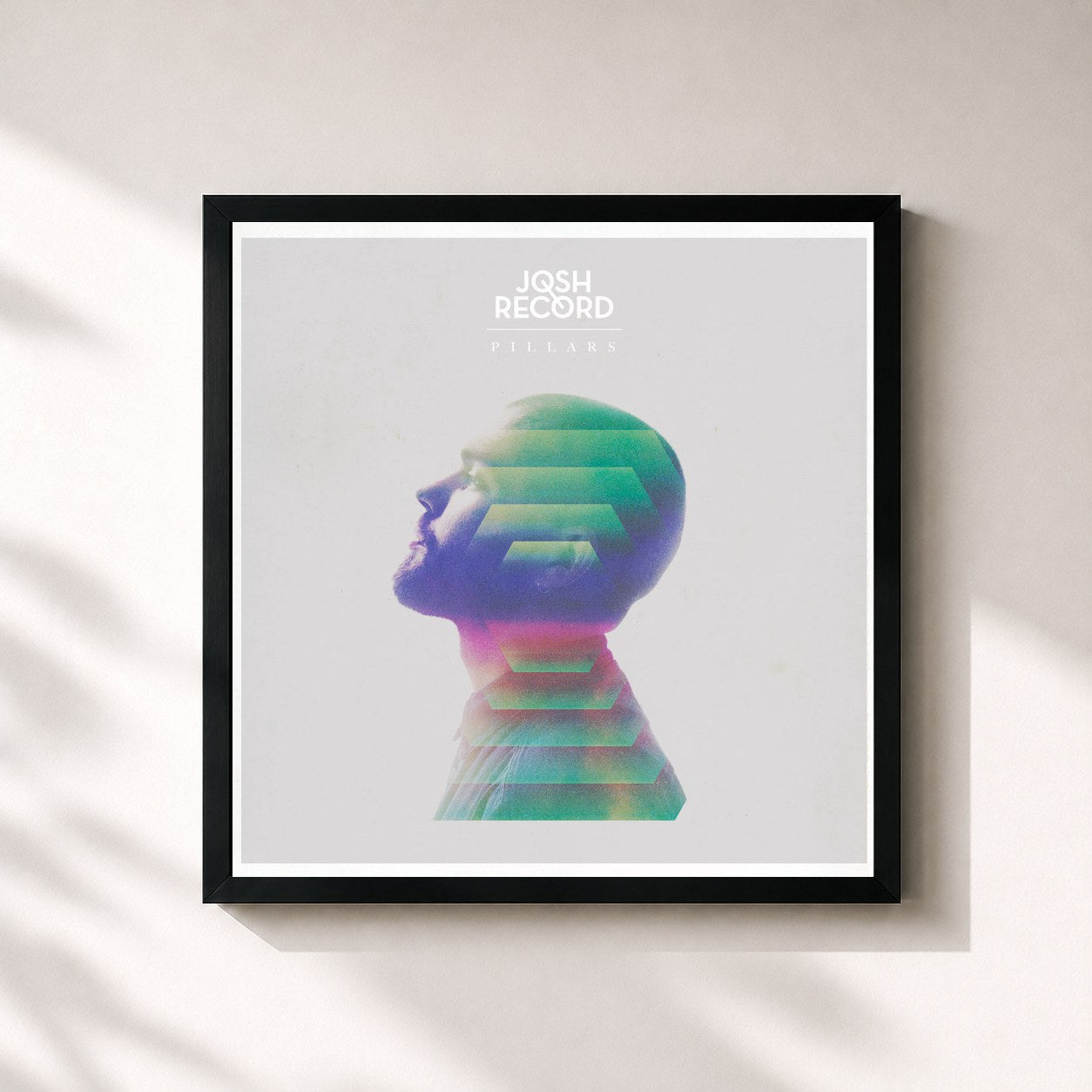 #noir Tableau carré de l'album Pillars (Deluxe Version) de Josh Record, cadre noir 32x32 cm