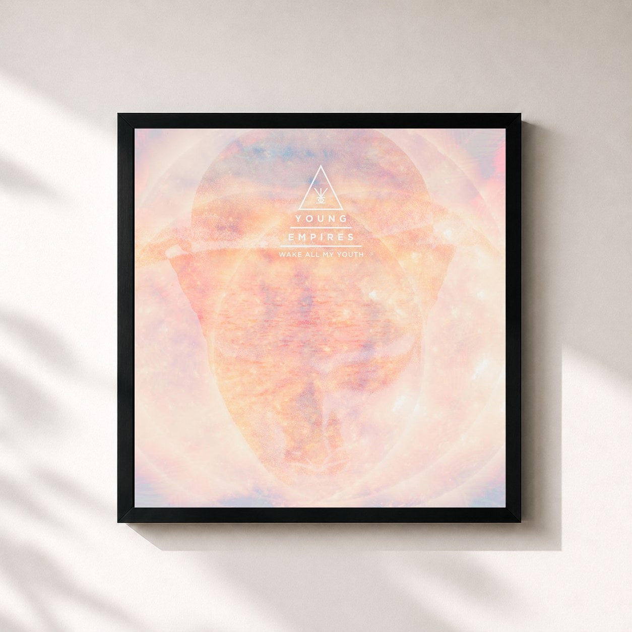 #noir Tableau carré de l'album Wake All My Youth (Deluxe Reissue) de Young Empires, cadre noir 32x32 cm
