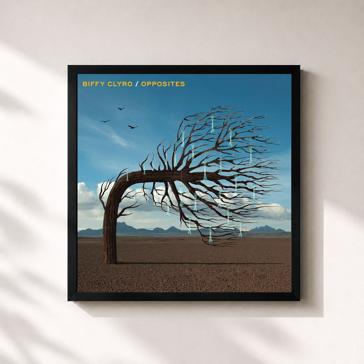 #noir Tableau carré de l'album Opposites de Biffy Clyro, cadre noir 32x32 cm