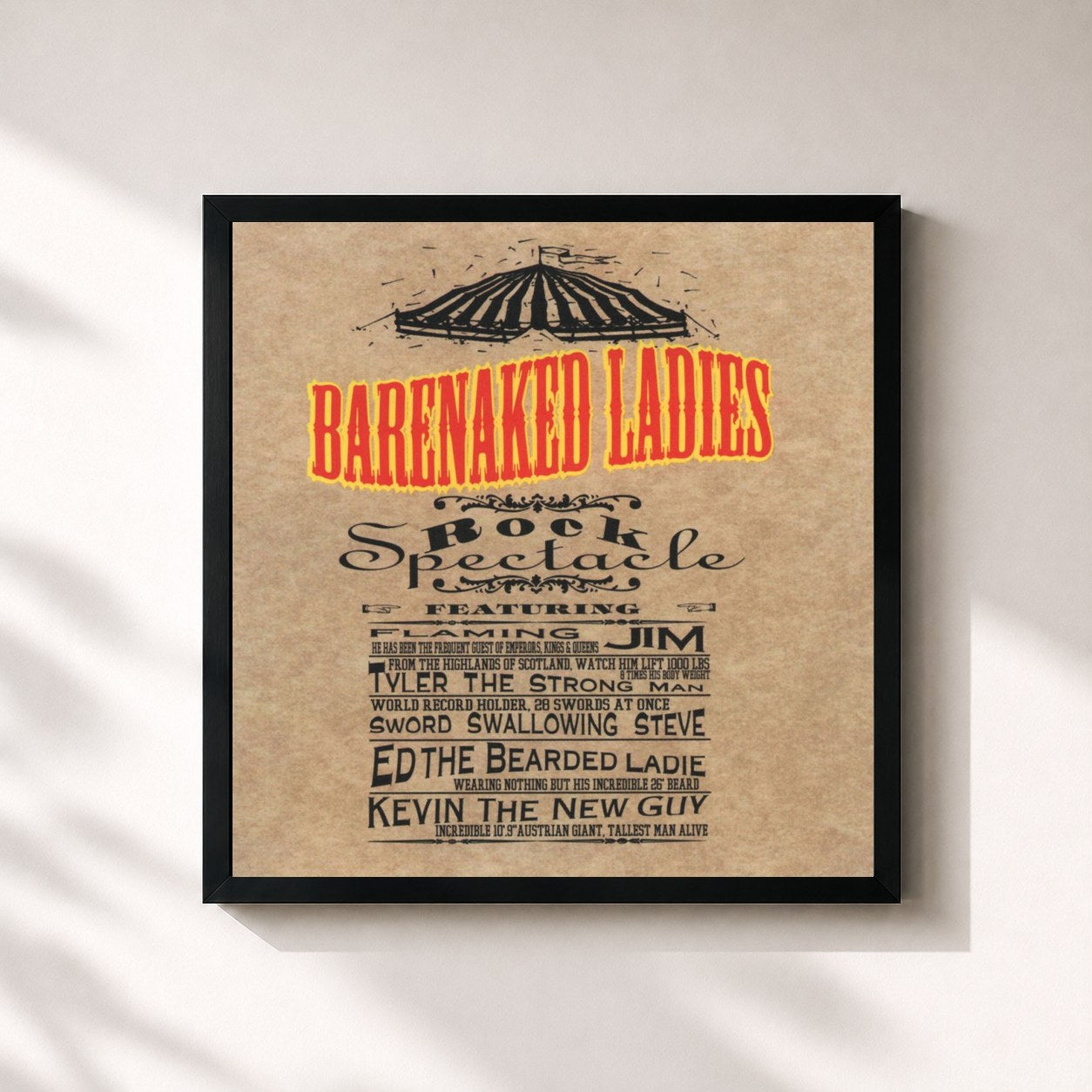 #noir Tableau carré de l'album Rock Spectacle (Enhanced Edition) de Barenaked Ladies, cadre noir 32x32 cm