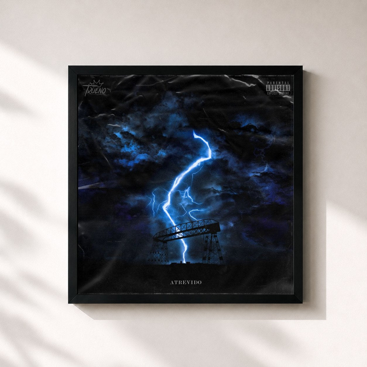 #noir Tableau carré de l'album Atrevido de Trueno, cadre noir 32x32 cm
