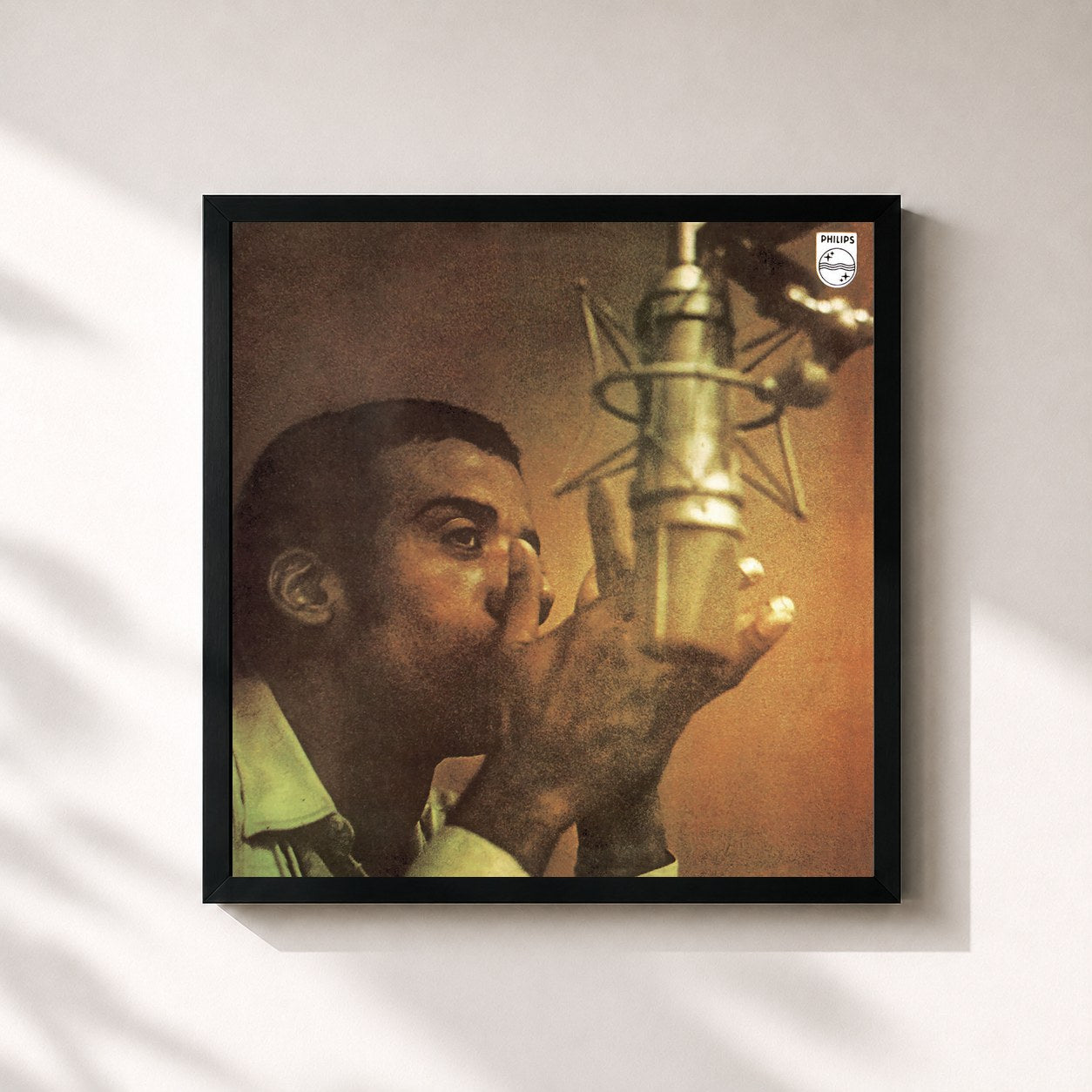 #noir Tableau carré de l'album Força Bruta de Jorge Ben Jor, cadre noir 32x32 cm
