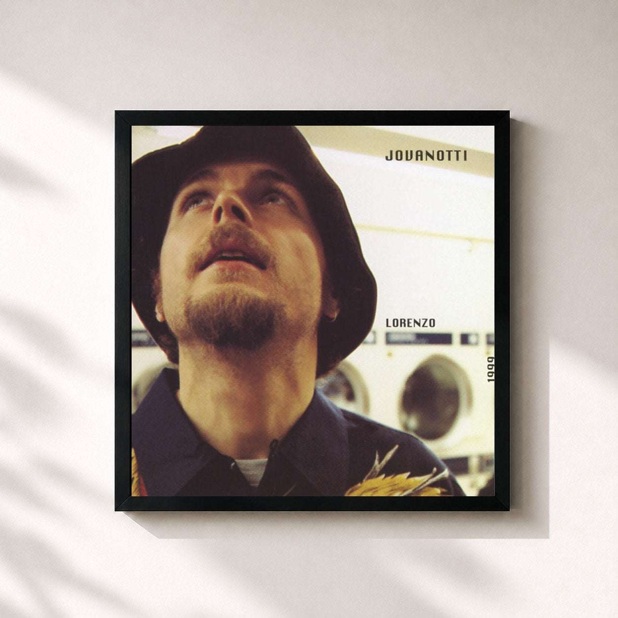 #noir Tableau carré de l'album Lorenzo 1999 - Capo Horn de Jovanotti, cadre noir 32x32 cm