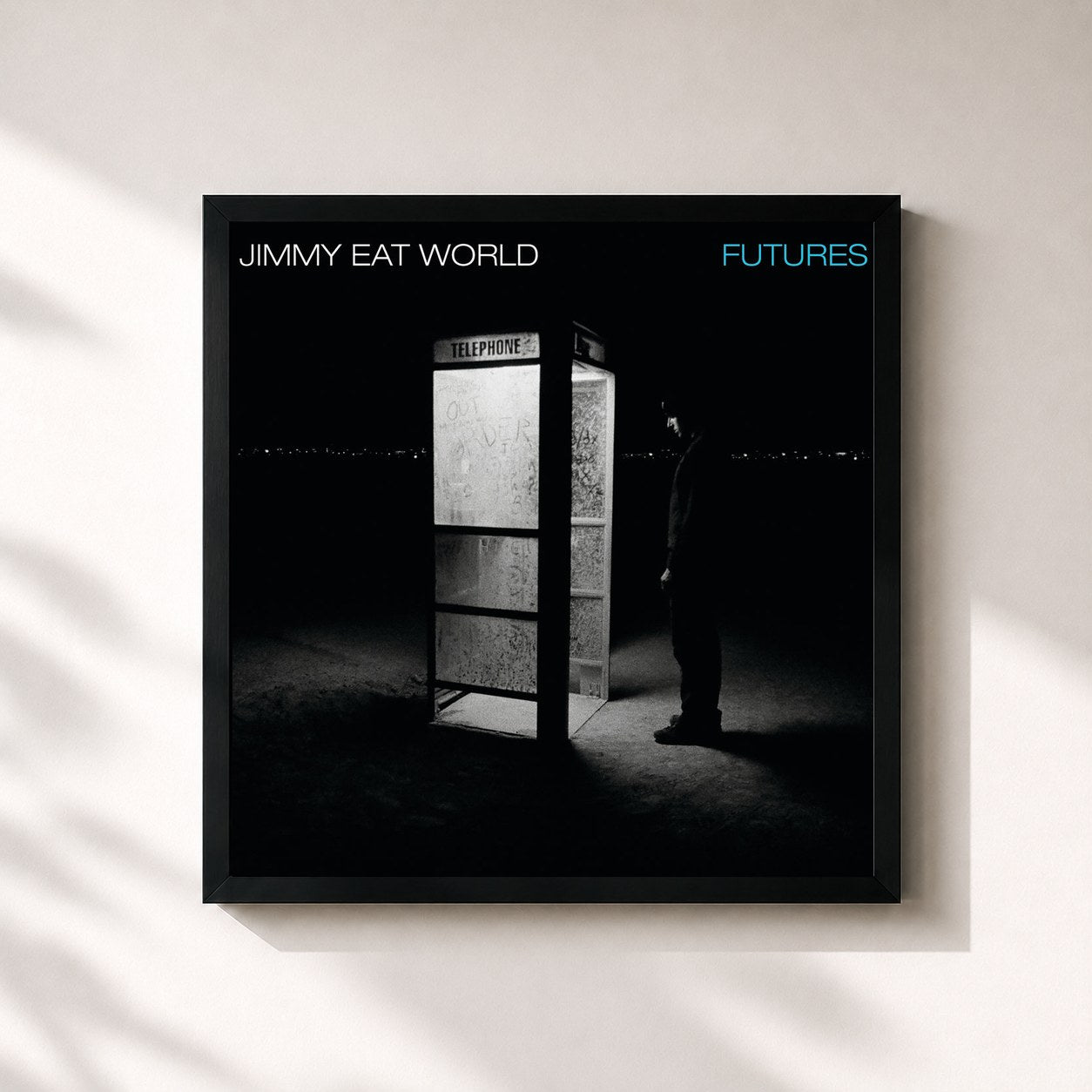 #noir Tableau carré de l'album Futures de Jimmy Eat World, cadre noir 32x32 cm