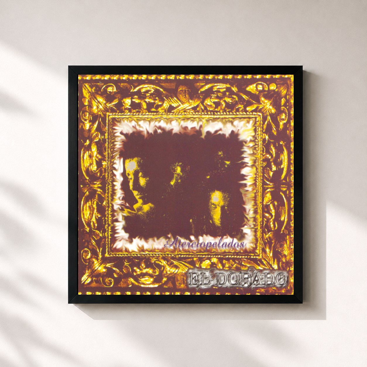 #noir Tableau carré de l'album El Dorado de Aterciopelados, cadre noir 32x32 cm